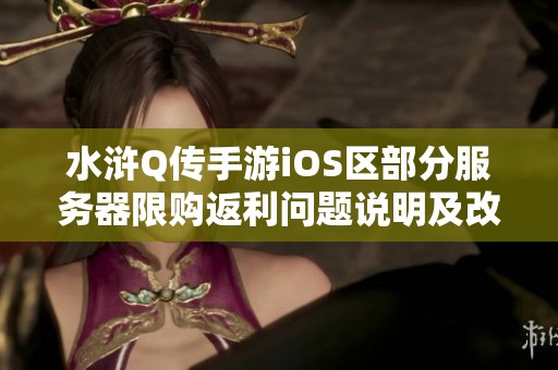 水浒Q传手游iOS区部分服务器限购返利问题说明及改进方案