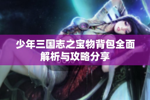 少年三国志之宝物背包全面解析与攻略分享